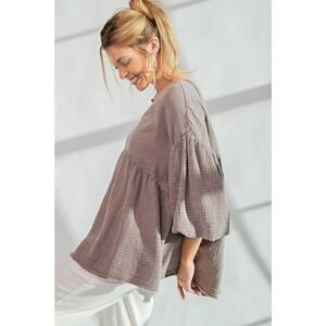 Loose Fit Babydoll Top - Regular Size - Oversized fit